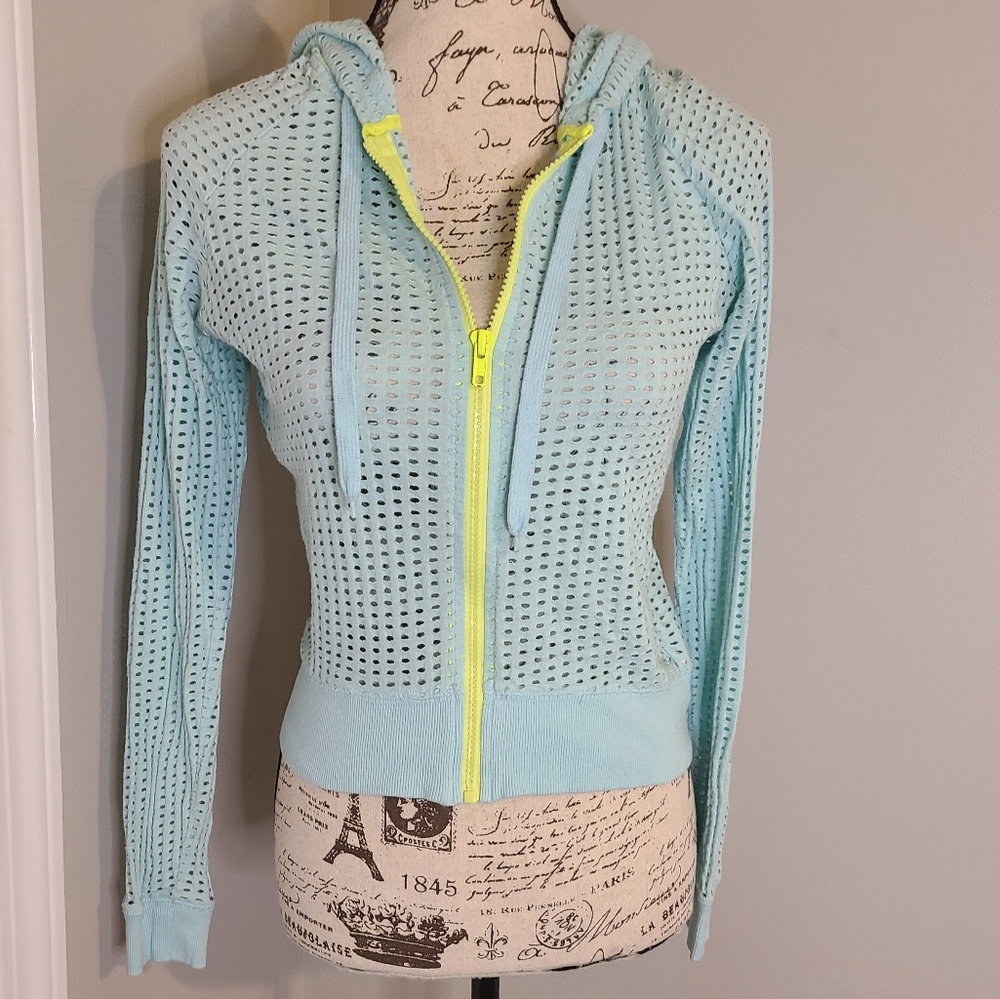 Light Blue Mesh Forever 21 Hoodie/ Jacket